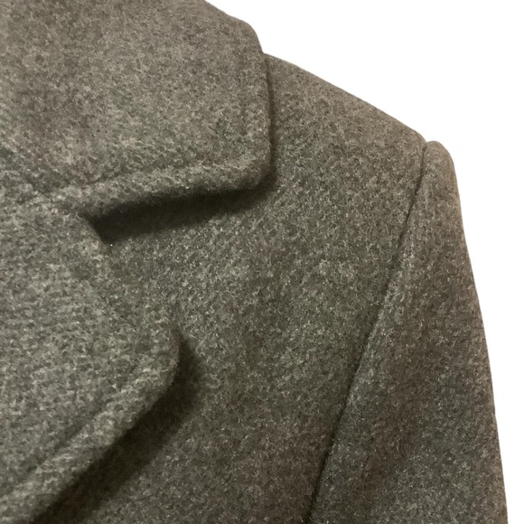 PORTRAIT LONG GRAY DOUBLE BREASTED BUTTON DOWN PEA COAT WITH POCKETS/ Size 6 - Picture 6 of 11
